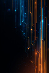 Professional dark-themed background featuring glowing lines and abstract digital background