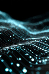 Professional dark-themed background featuring glowing lines and abstract digital background