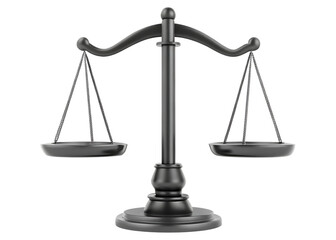 Scales of justice on white background isolated on a transparent background balance