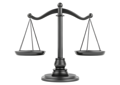 Scales of justice on white background isolated on a transparent background balance - Powered by Adobe