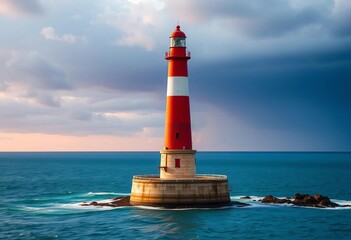 Punta del Hidalgo lighthouse stands tall against a dramatic Atlantic backdrop, panorama, beacon