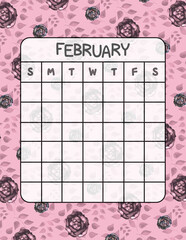 Vertical Perpetual Calendar Template with Exclusive Pattern – 8.5x11 inch Undated Monthly Layout