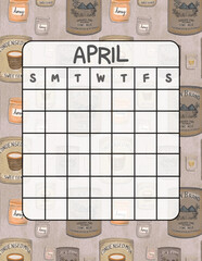 Vertical Perpetual Calendar Template with Exclusive Pattern – 8.5x11 inch Undated Monthly Layout