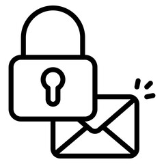 locked mail line icon
