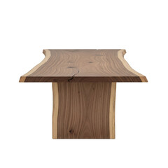 Modern wooden table with a natural live edge