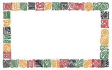Borders And Frames Black history month , Frame for Juneteenth with space for text .colorful abstract rectangle frame