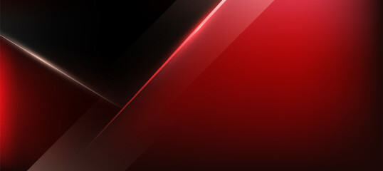Dynamic Red And Black Abstract Background with Geometric Lines