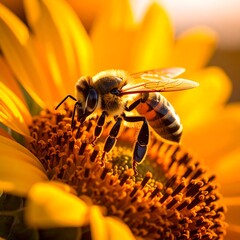 Bee on sunflower (1)