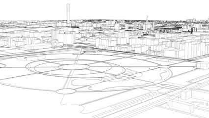 Futuristic Cityscape Blueprint