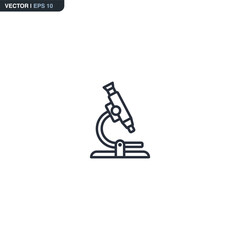 Microscope, linear style sign for mobile concept and web design
