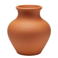 A beautifully crafted terracotta pot sits on a wooden table, surrounded by greenery in a serene garden