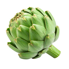 Obraz premium Fresh Whole Green Artichoke isolated on white or transparent png