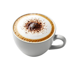 Obraz premium Aromatic Cappuccino in White Cup with Frothy Top.