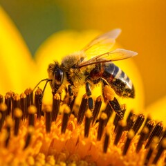 Bee on sunflower