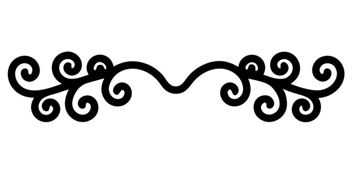 Chic Black Lace Ornament Divider &ndash; Lightweight Vector on transparent background, Ideal for Invitations or Posters (6)