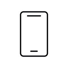 Minimalist Outline of a Smartphone on a Blank Background for Graphic Design