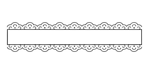 Minimalist Vector Black Lace-Inspired Border Divider &ndash; Elegant Vector Element for Wedding Stationery on transparent background (2)