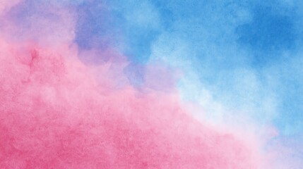 Obraz premium Soft pastel blend of pink and blue watercolor texture with gentle gradient and dreamy atmosphere, creating calm and soothing artistic background for creative design