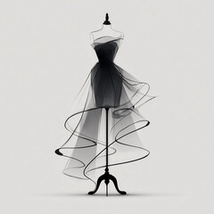 minimalist sketch of a layered dress on a mannequin