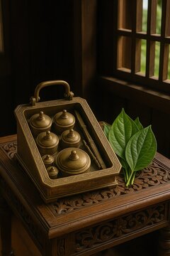 Traditional Malay Betel Nut Container (Tepak Sireh) in Cultural and Lifestyle Contexts