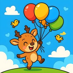 Naklejka premium happy play balloons 