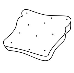 Cute cartoon hand drawn vector bread outline.