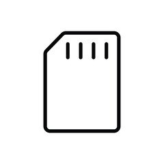 Minimalist Illustration of a Blank Memory Card Icon on White Background