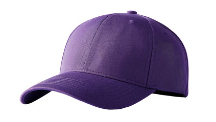 A single, vibrant purple baseball cap