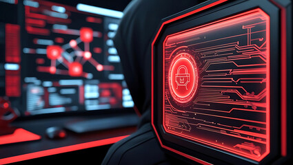 Cybersecurity expert analyzing digital threat intelligence and network security protocols