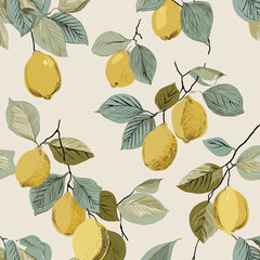 seamless pattern with lemons