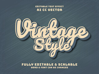 Vintage text effect with sticker style editable font effect