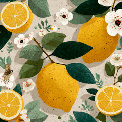 seamless pattern with lemons