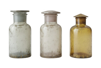 Old glass apothecary jars for medicine or potions