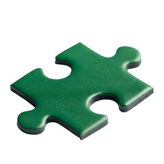 Single Green Jigsaw Puzzle Piece.