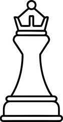 Chess King Piece Icon Line Art Vector Illustration