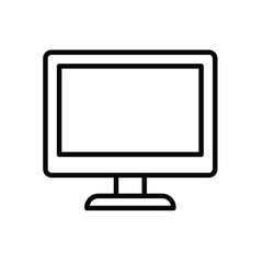 Minimalist Computer Monitor Outline with Blank Screen for Digital Content