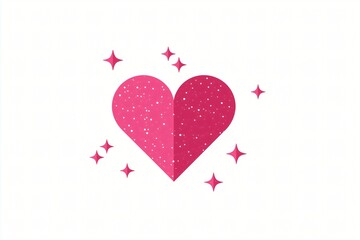 Whimsical Heart Sparkle Pink Illustration with Playful Aesthetics and Fairy Tale Elements - Creative Art for Romantic Symbolism and Fun Visuals in Modern Graphic Design