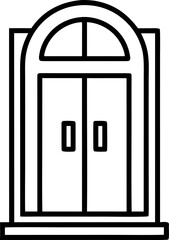 Elevator Door Icon Line Art Vector Illustration