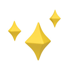 Yellow sparkle isolated 3d render icon illustration
