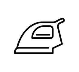 Minimalist Outline of a Modern Iron for Household Cleaning and Maintenance Use