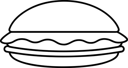 Ground Beef Patty Icon Line Art Vector Illustration