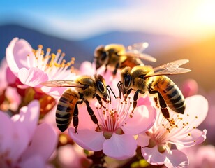 Bees on Blossoms