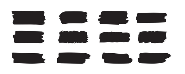 Black set paint, ink brush, brush strokes, brushes, lines, frames, box, grungy.Paint backgrounds and splatters.