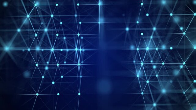 Digital communication matrix. Cubic space. Information flows. Technological basis of neural networks. 3D rendering.