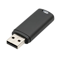 Black USB Flash Drive with Metal Connector.