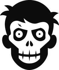 Halloween Zombie Face with Missing Nose Icon