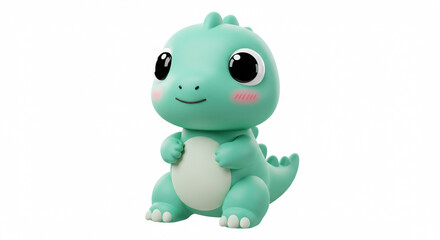 Obraz premium Title: Cute 3D Green Dragan 