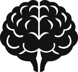 Naklejka premium Anatomical Brain Side View Black and White Graphic