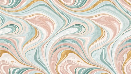 Fototapeta premium Elegant swirl pattern with teal blush and gold accents for luxurious designs