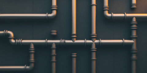 Metallic Pipes on Wall